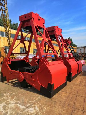 Q235Bの鋼鉄4ロープのクレーンのための機械グラブのバケツ0.5-10 mの³の容積